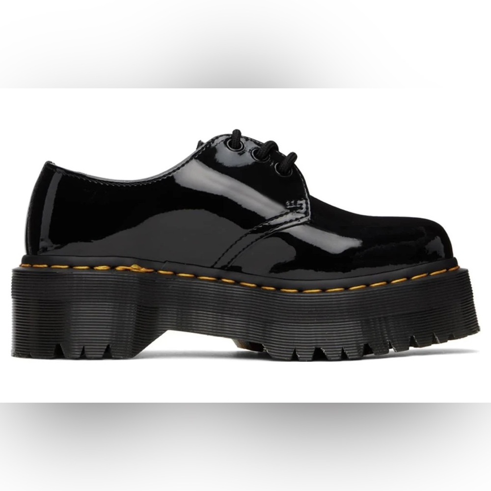 Dr. Martens Black Patent Leather Platform Shoes